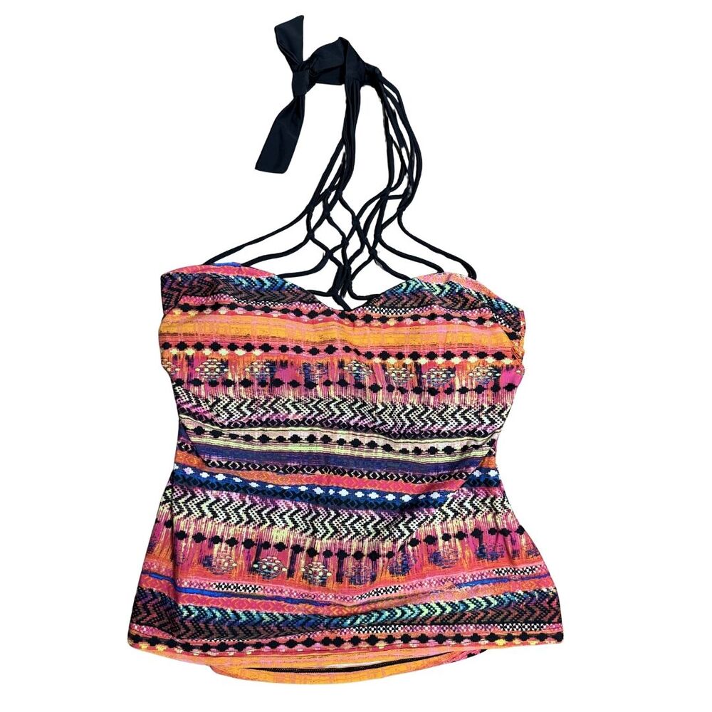 ISLAND ESCAPE Tankini Top 14 Paradise Macrame Tribal Halter Swim NWT